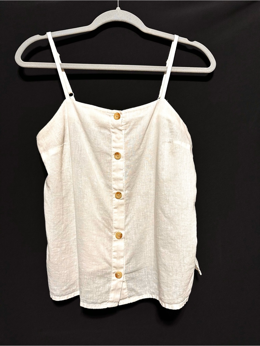 Old Navy Ivory Linen Blend Button Front Cami Tank XS